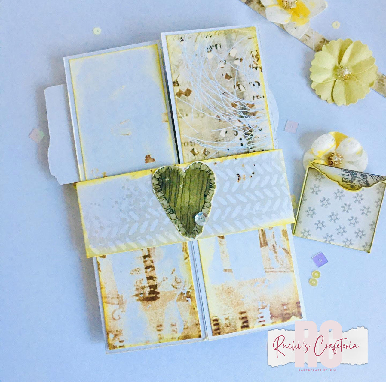 🎂 Handmade Pop‑Up Box Birthday Card – Vintage Elegance