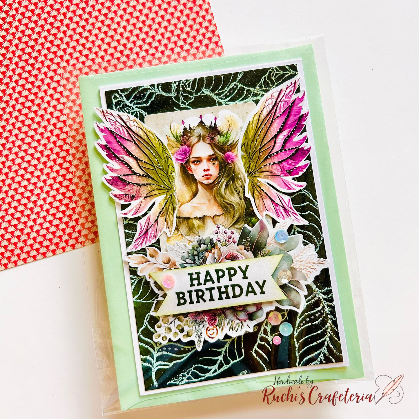 Handmade Birthday Card - Girl With Wings π§ββοΈπΏ