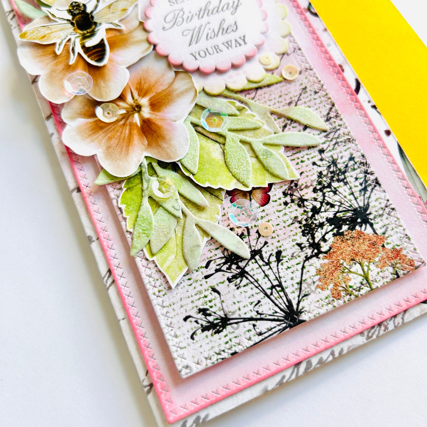 🌸🐝🕊 Handmade Birthday Card