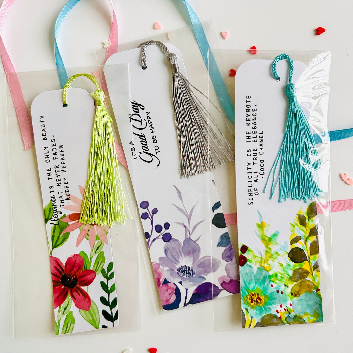 Floral Bookmarks Cherry -Set of 3