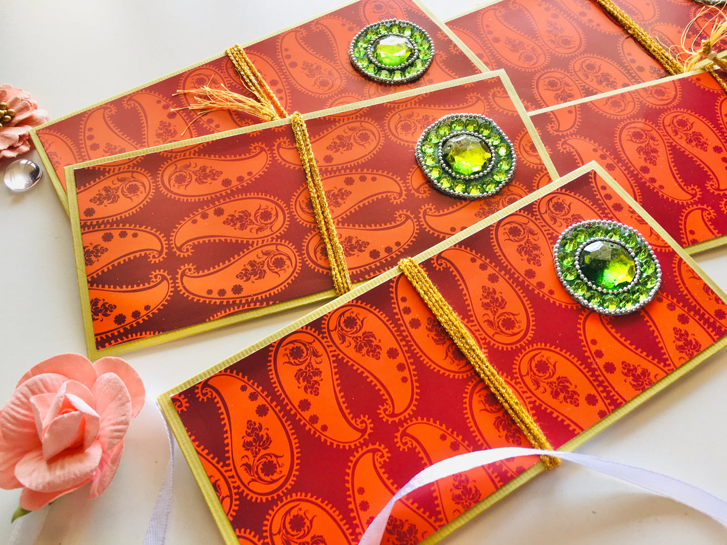 Festive Shagun Envelopes β Traditional Prints & Stone Motifs β¨π - Set of 5
