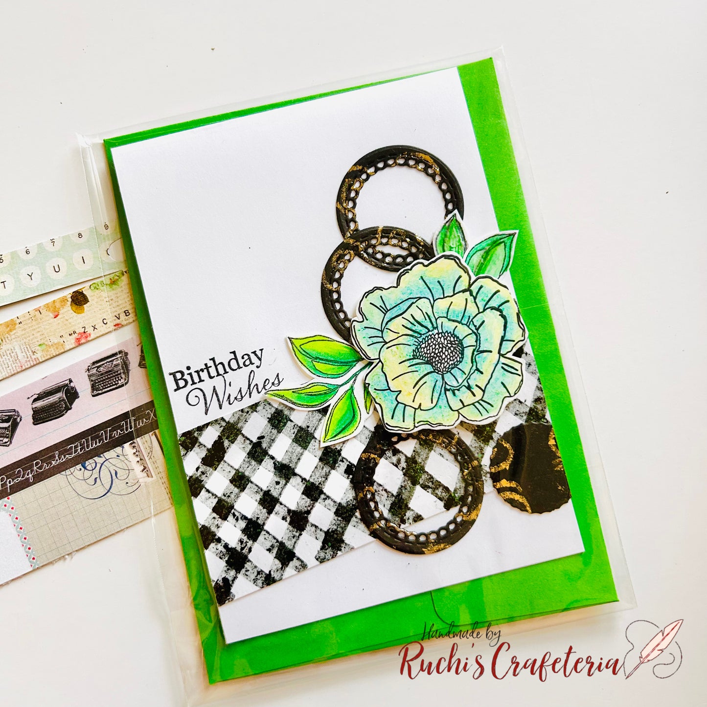 🌼 Birthday Wishes Floral Card – Handmade Elegance with a Playful Twist
