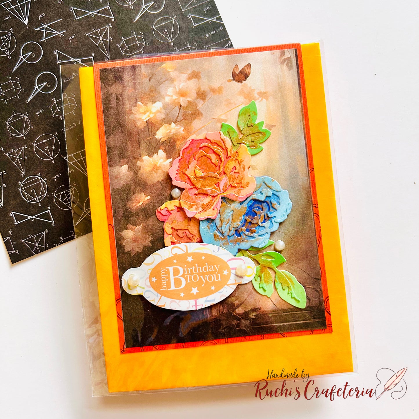 Handmade Birthday Card โ Layered Roses with Shimmer ๐น๐
