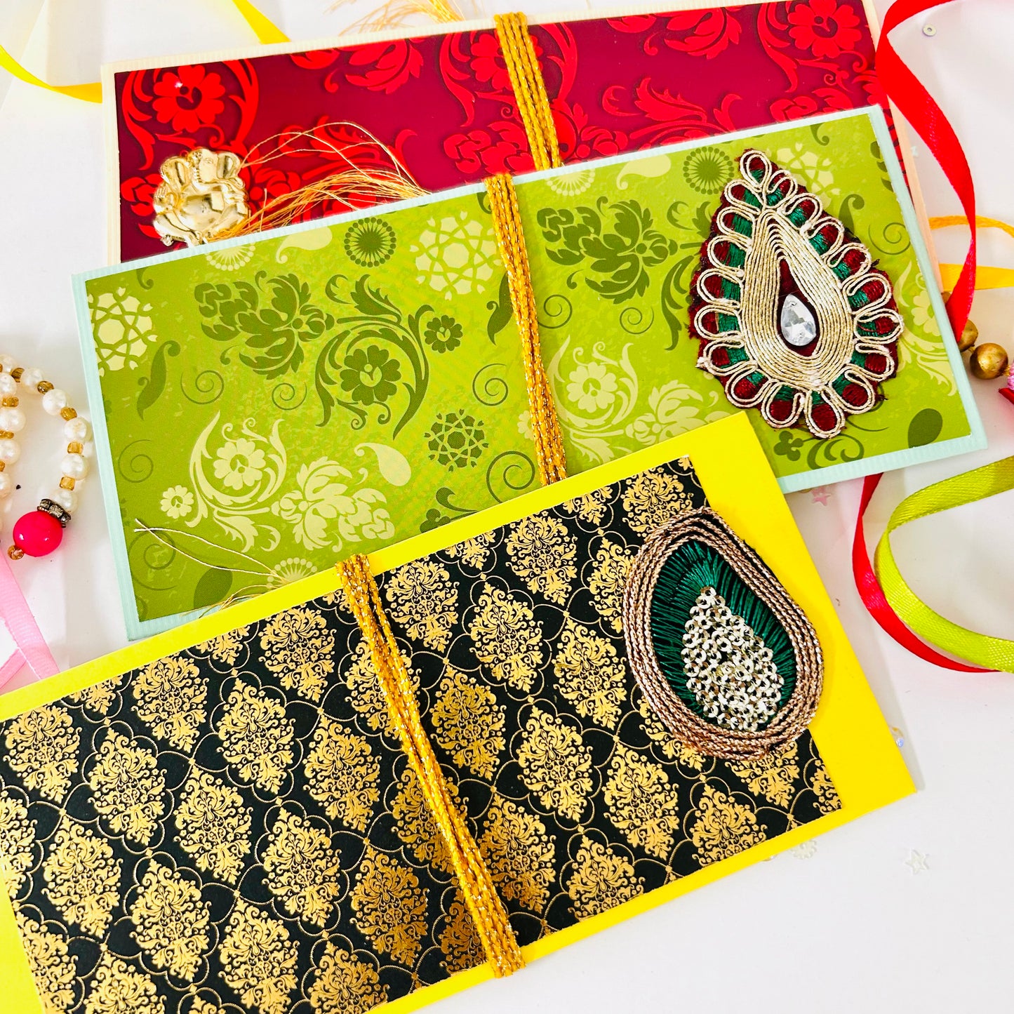 Festive Shagun Envelopes β Traditional Prints with Ganesha β¨π - Set of 3