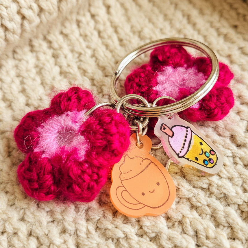 Crochet Bag Charm with Cuties