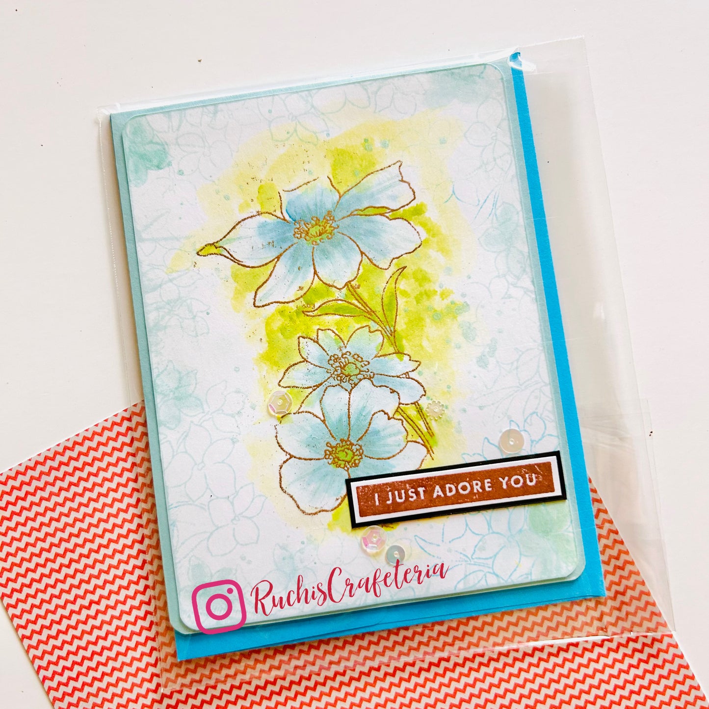 ππΏ I Just Adore You β Handmade Floral Card