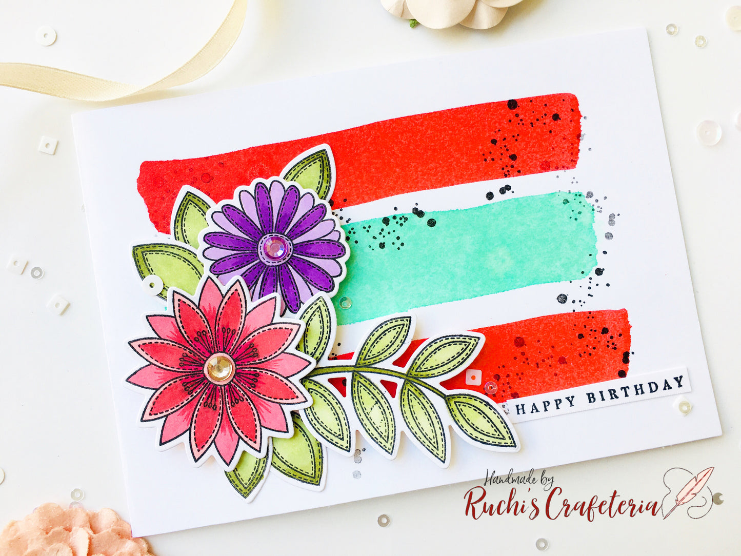 🌸 Handmade Floral Birthday Card