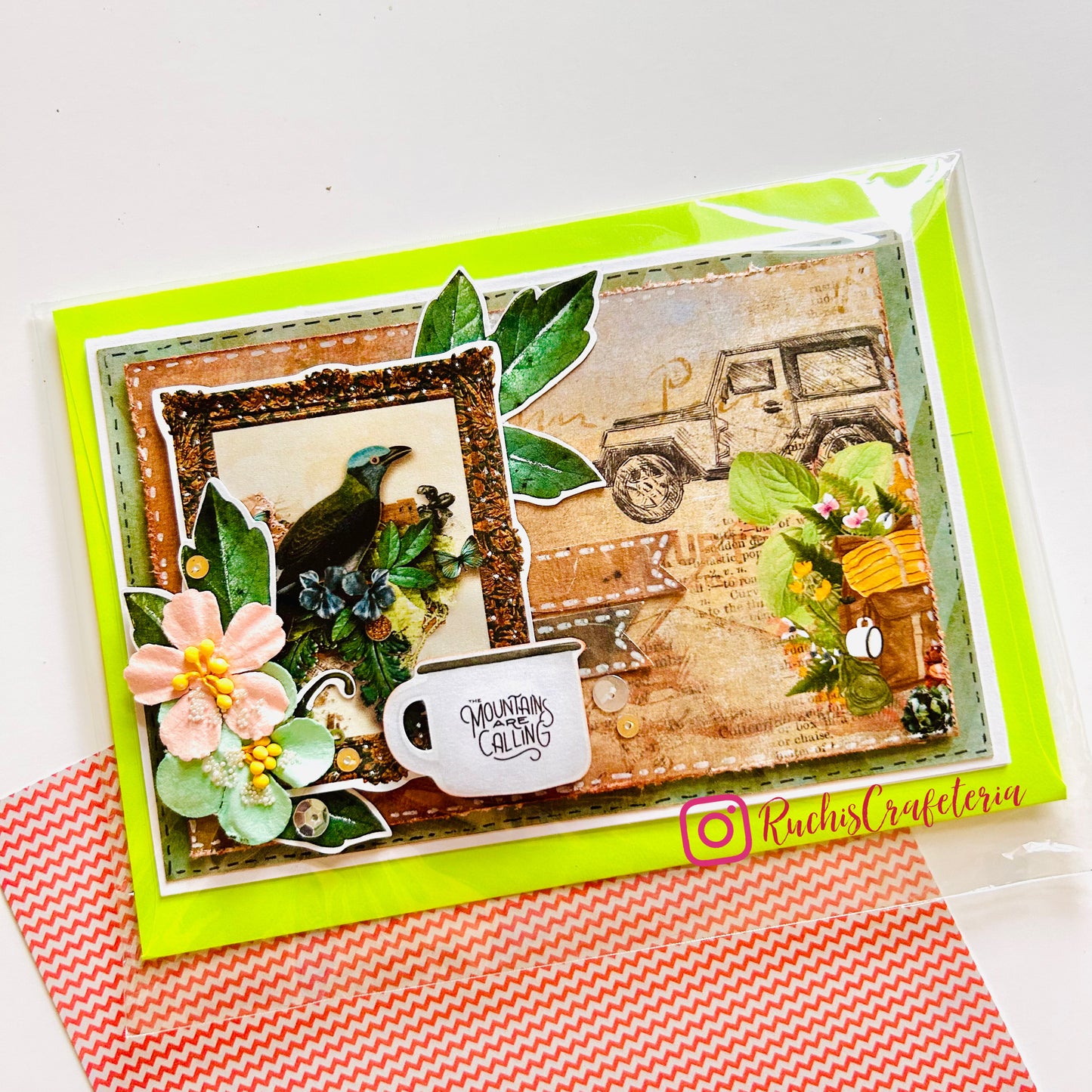 🌷 Travel theme Card with Vintage Elegance