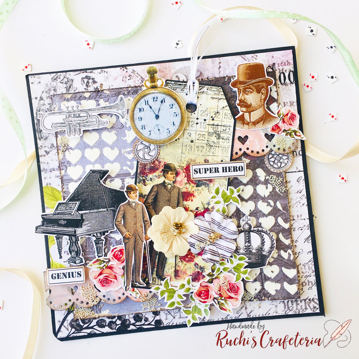 🖤 Vintage Masculine Card – 'Super Hero'