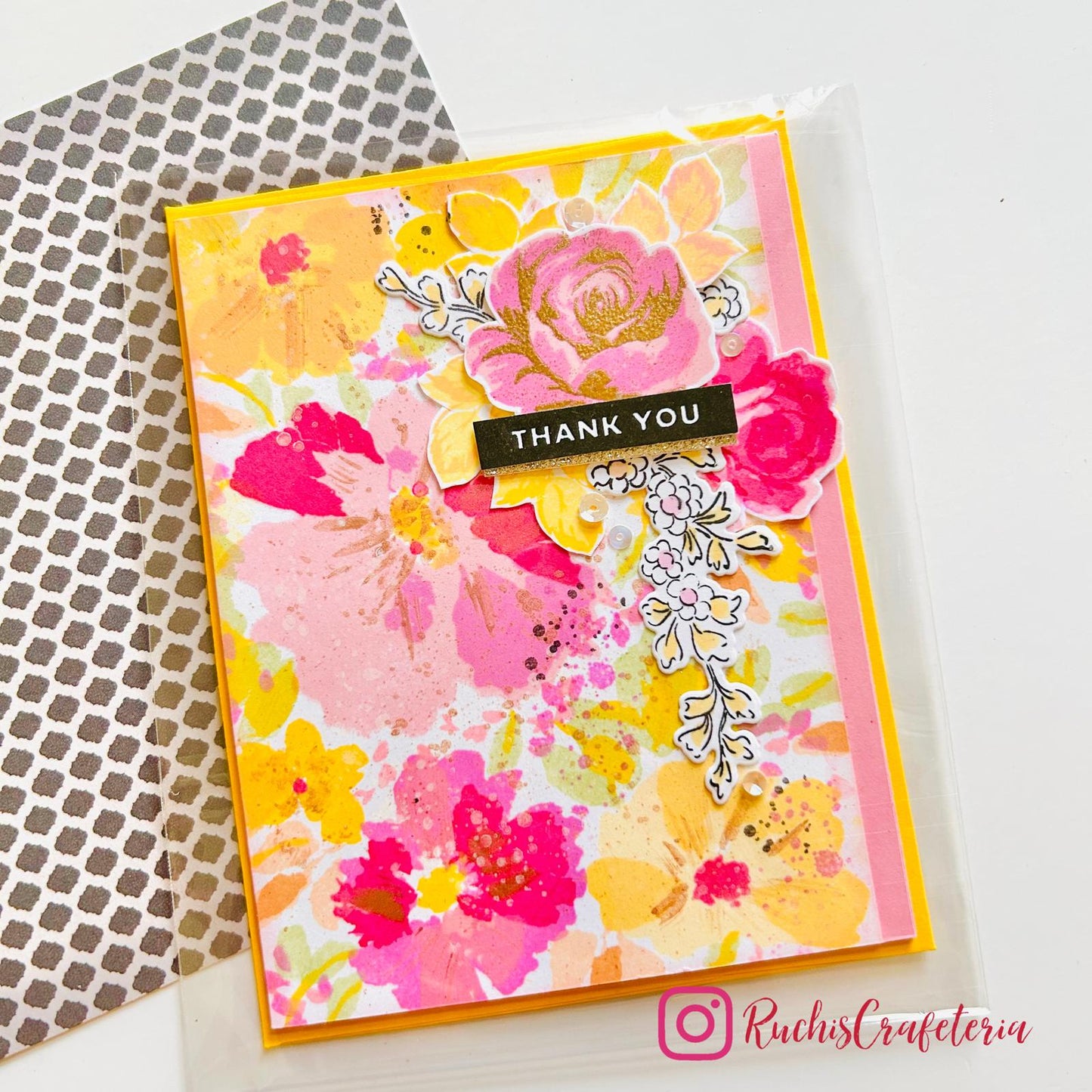 🌸 Handmade Floral “Thank You” Greeting Card