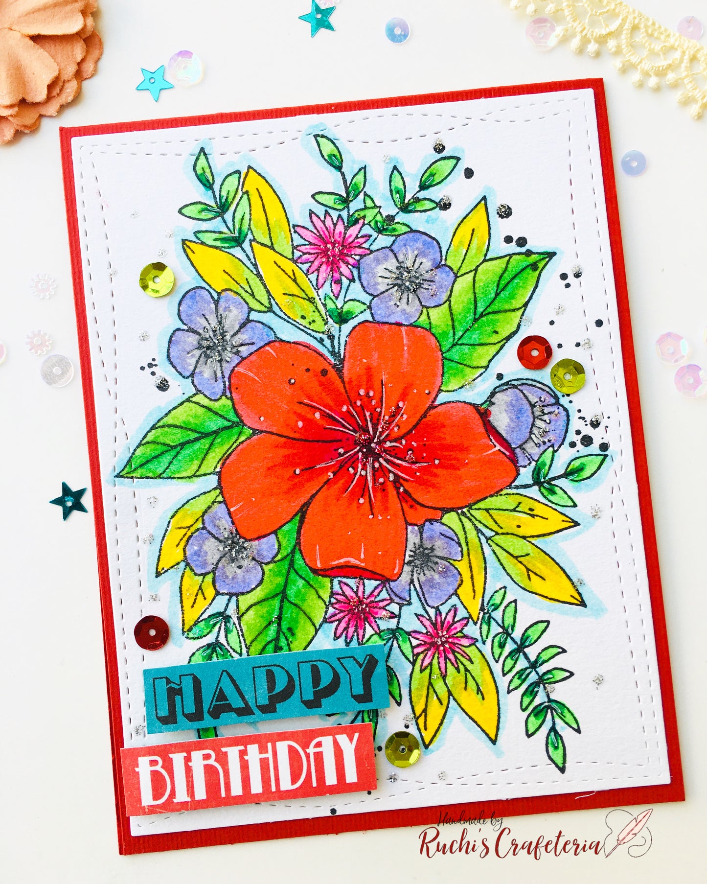 🌸 Flower Bouquet Birthday Card