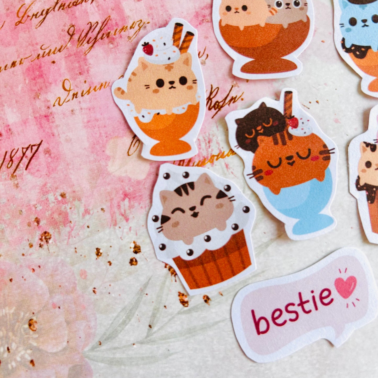 š Ice Cream Cats StiKars (Set of 7)