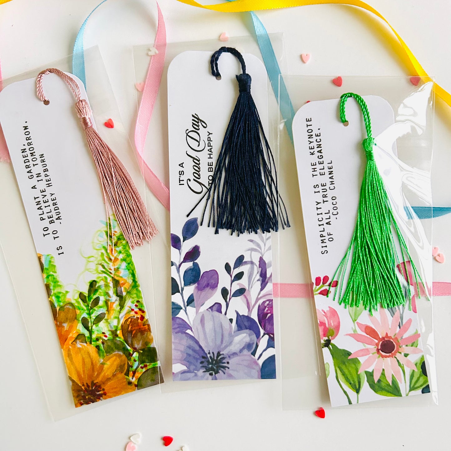 Floral Bookmarks Rose -Set of 3