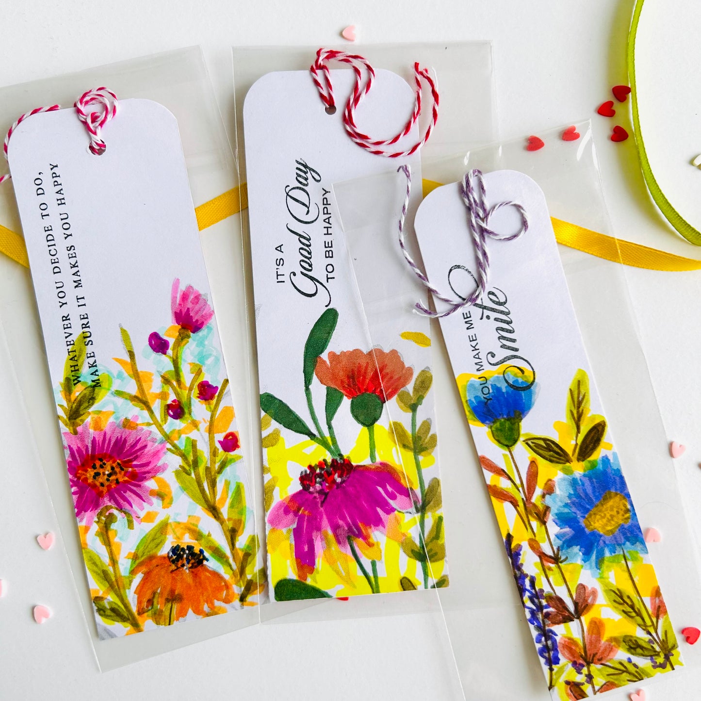 Floral Bookmarks #4 - Set of 3