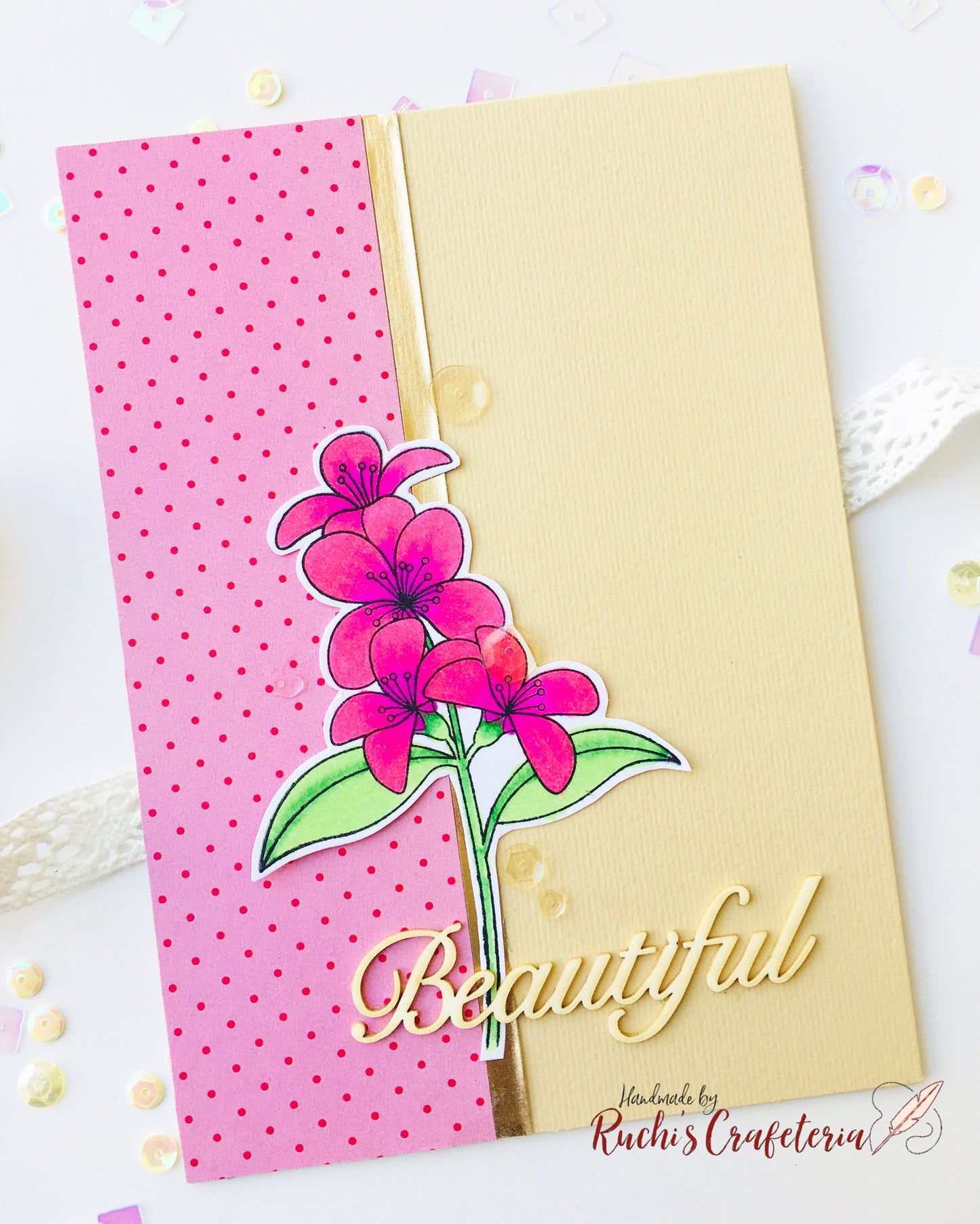 🌸 Greeting Card – “Beautiful”