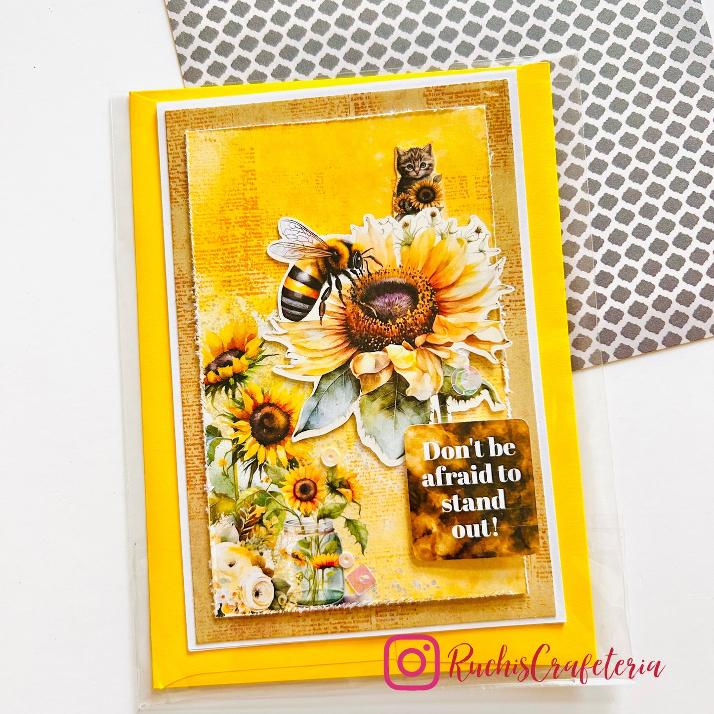 🌻 Don’t Be Afraid to Stand Out – Handmade Sunflower Card