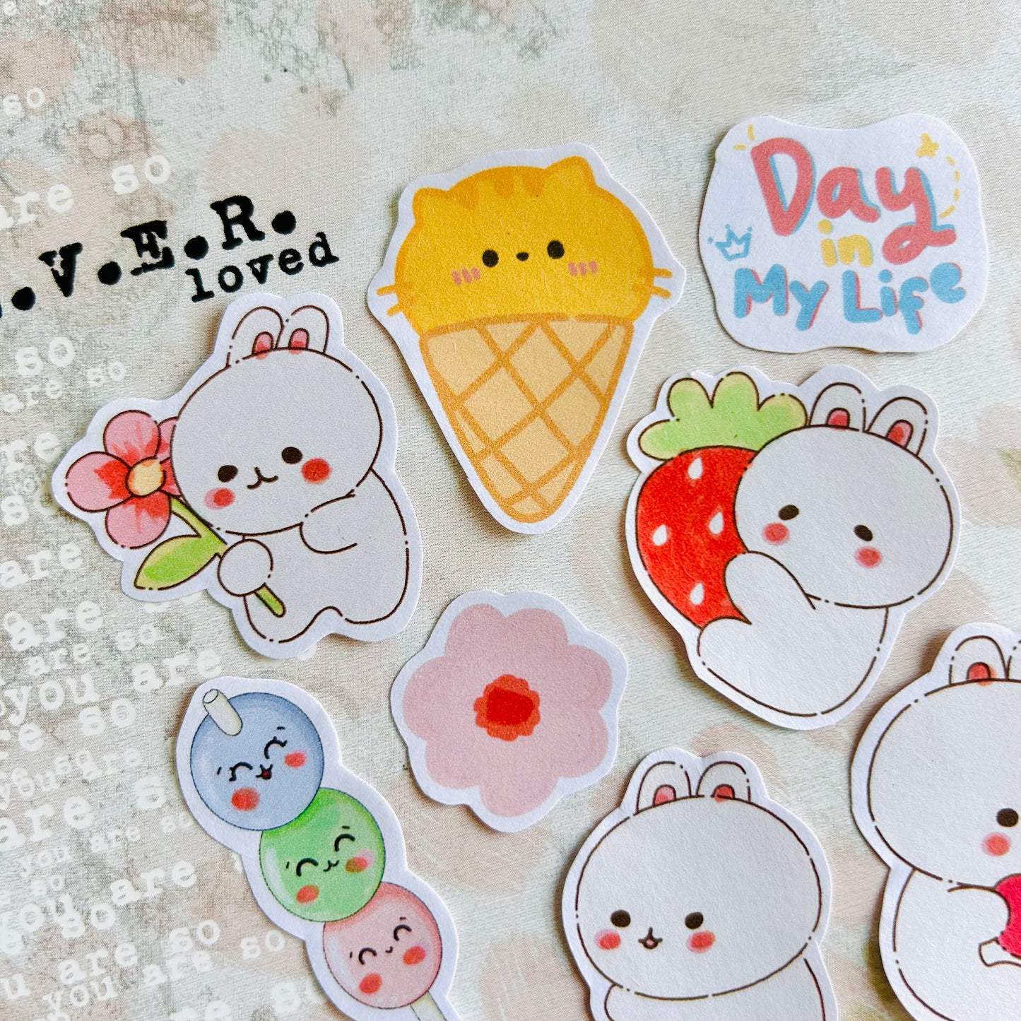 πΈπ Floral Bunnies StiKars (Set of 8)