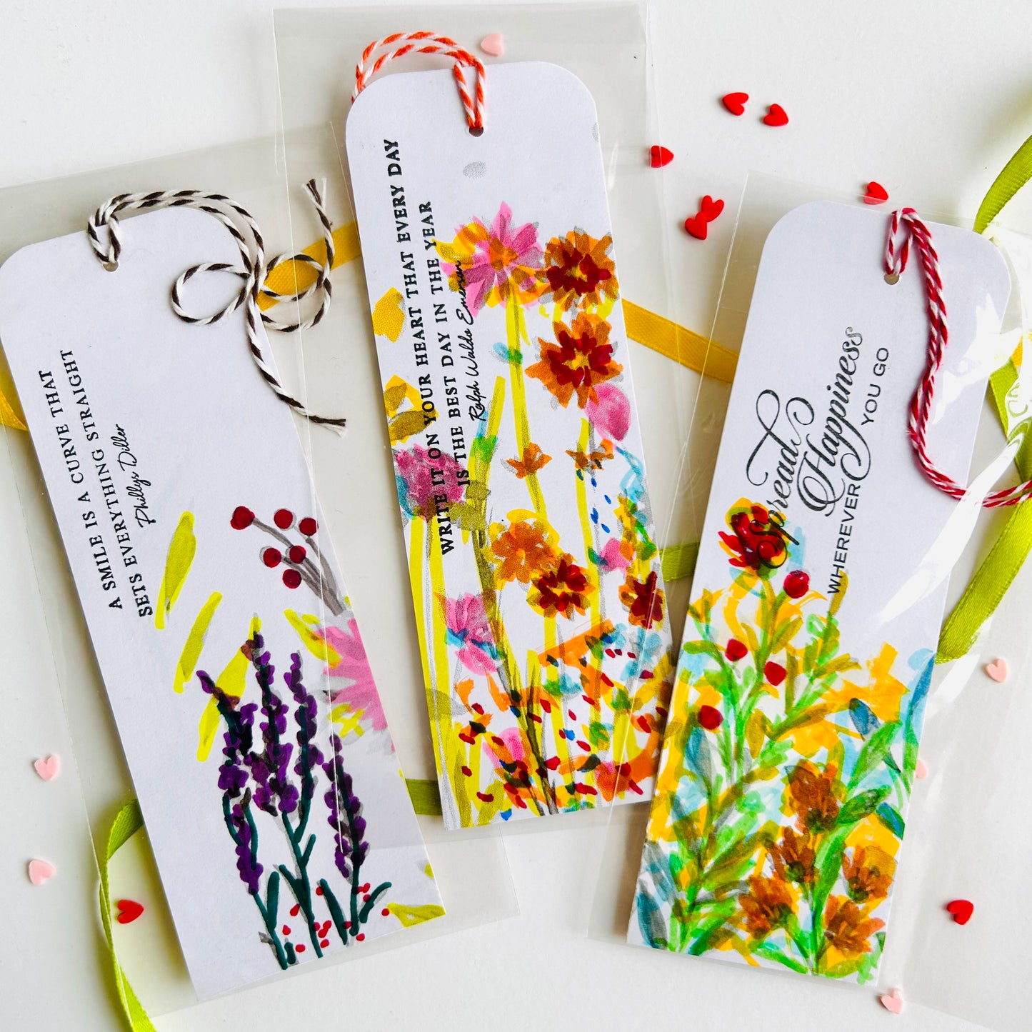 Floral Bookmarks #3 - Set of 3