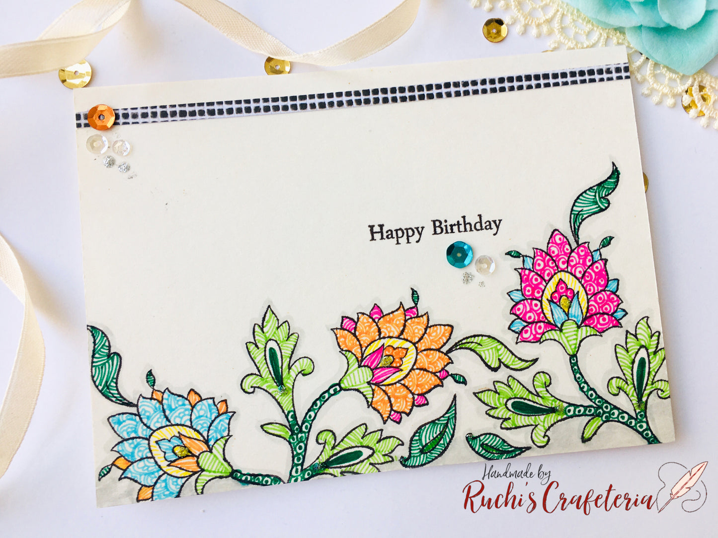 Birthday Card with Persian Motifs