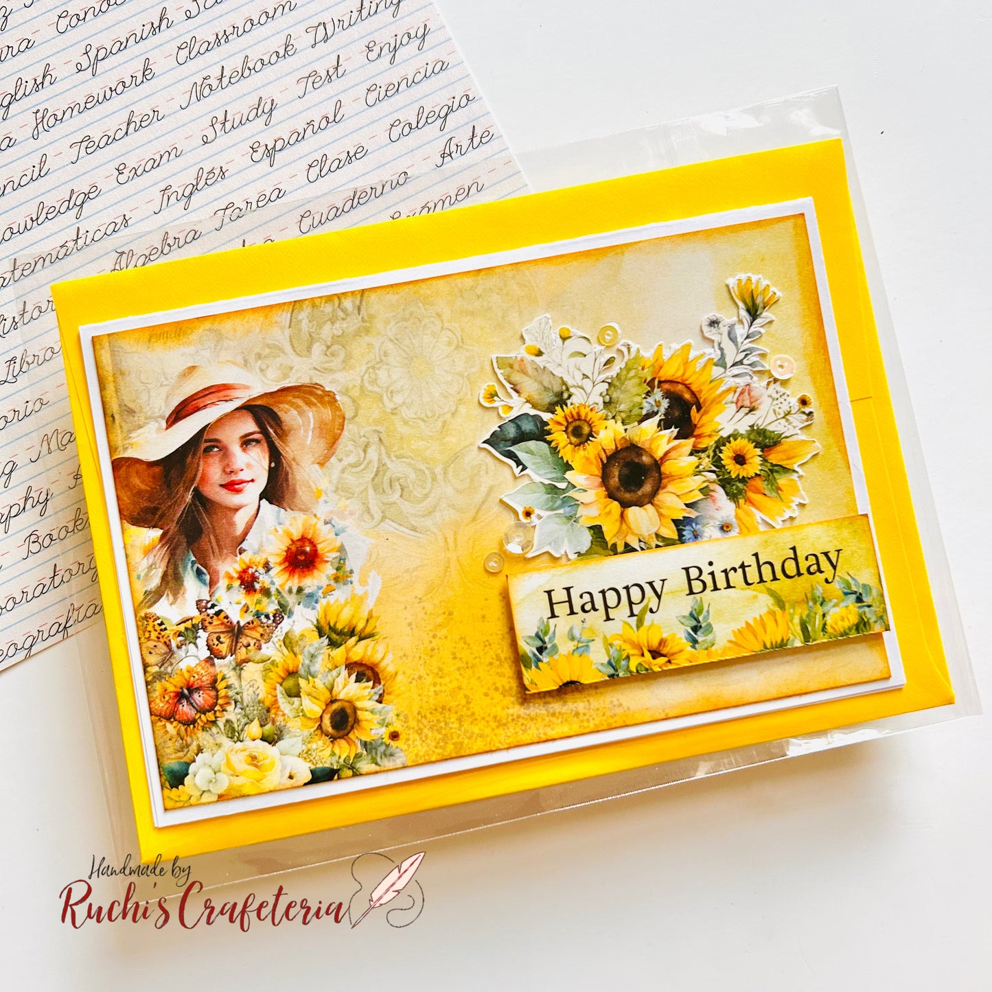 🌻 Sunflower Birthday Card – Handmade with Love