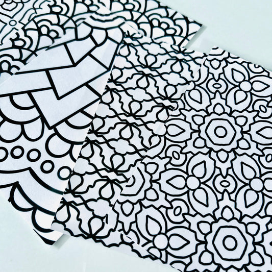 'Color Me Calm' Coloring Pages for Kids (set of 6 Assorted Designs)