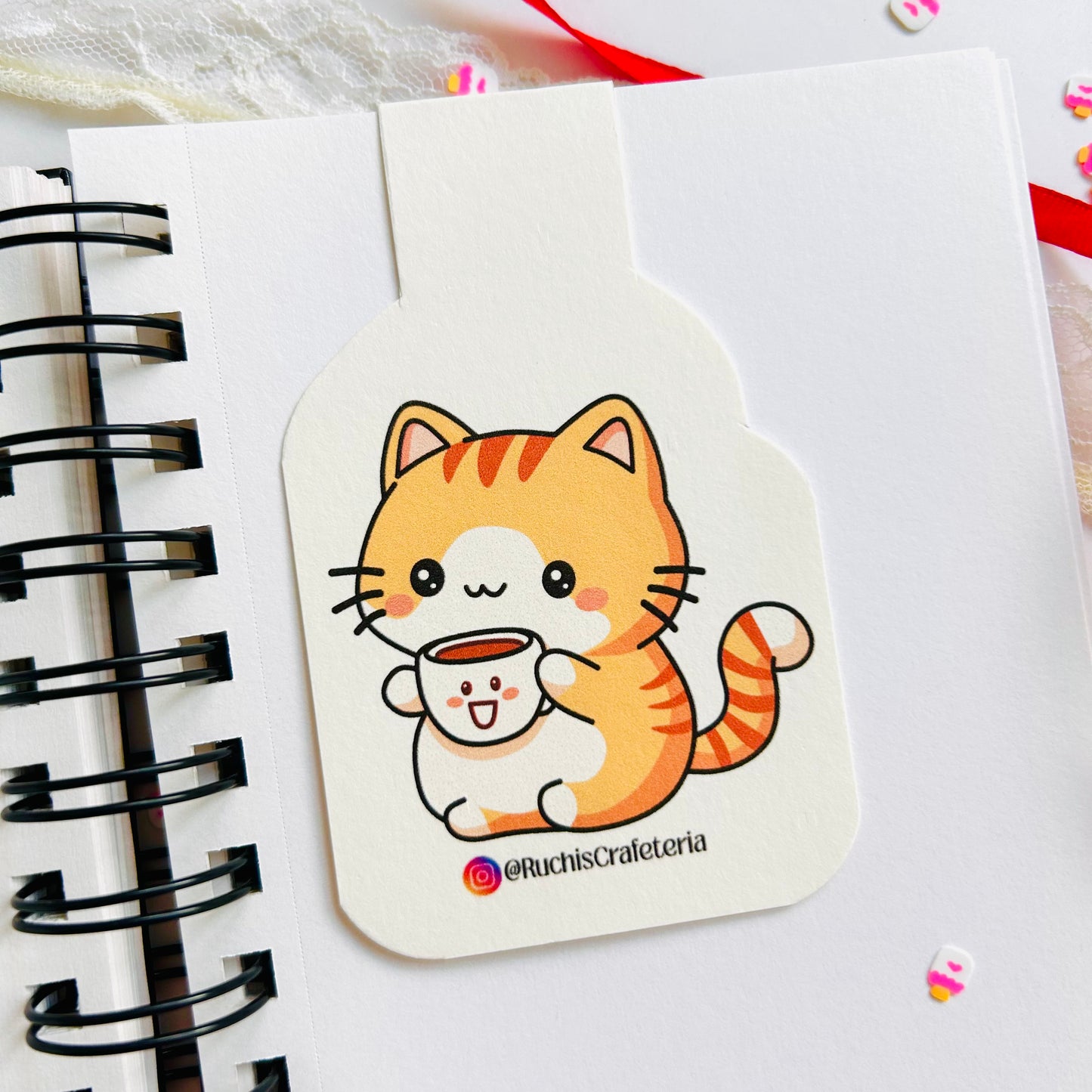 āš± Magnetic Bookmark ā 'CoffeeCat' the Cozy Companion