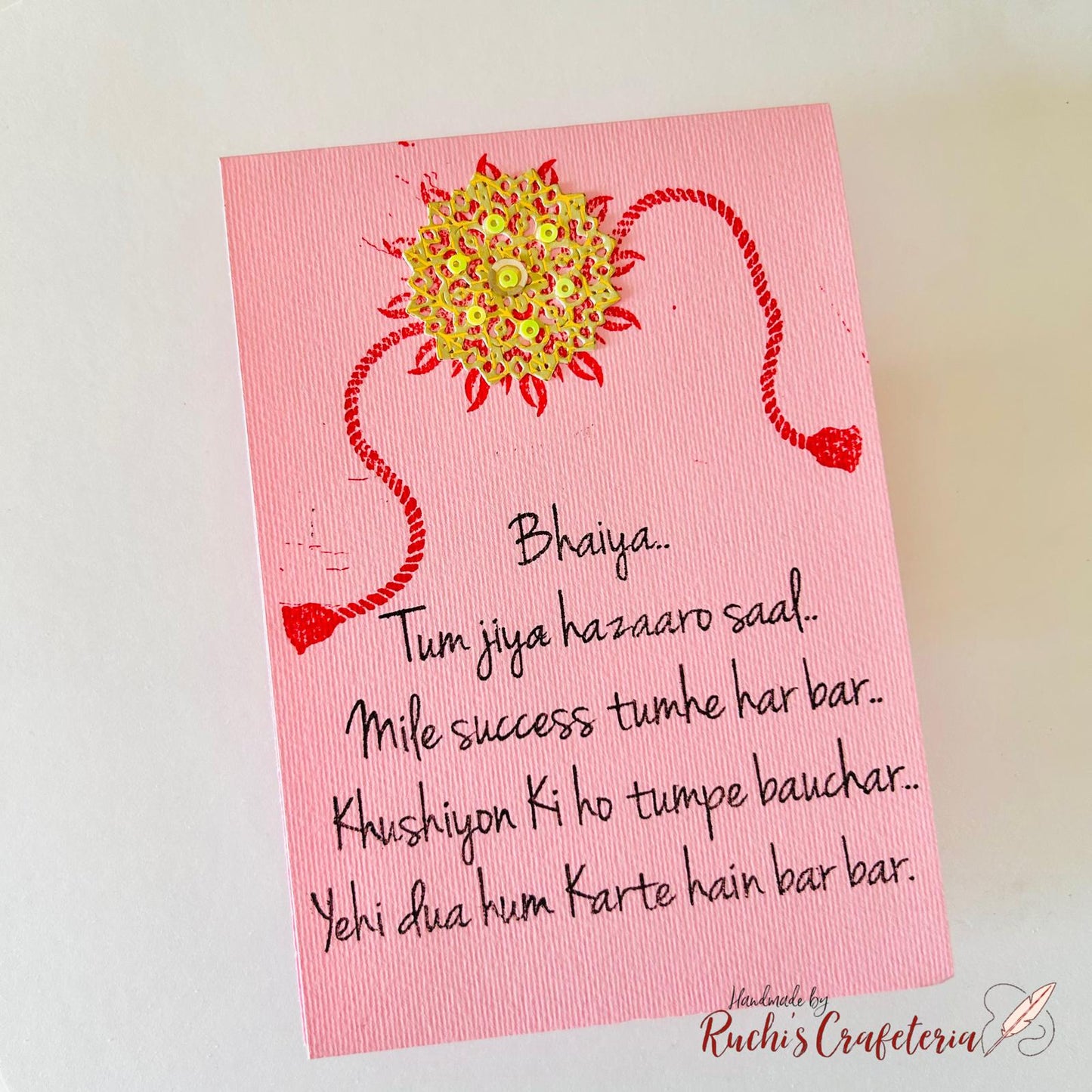 🌸 Handmade Rakhi Card