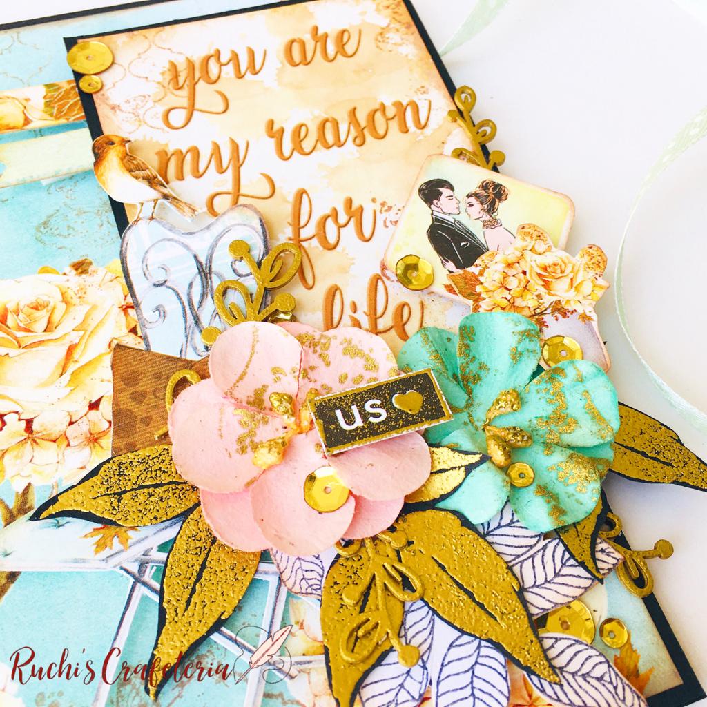 💛 Mixed Media Card – “You Are My Reason for Life”