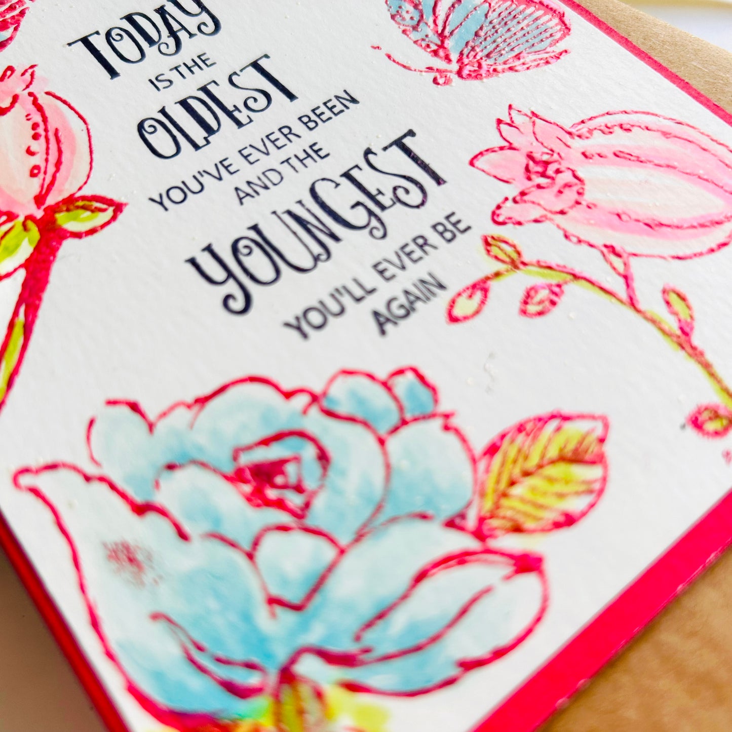 πΉ Handmade Birthday Card β Red Florals