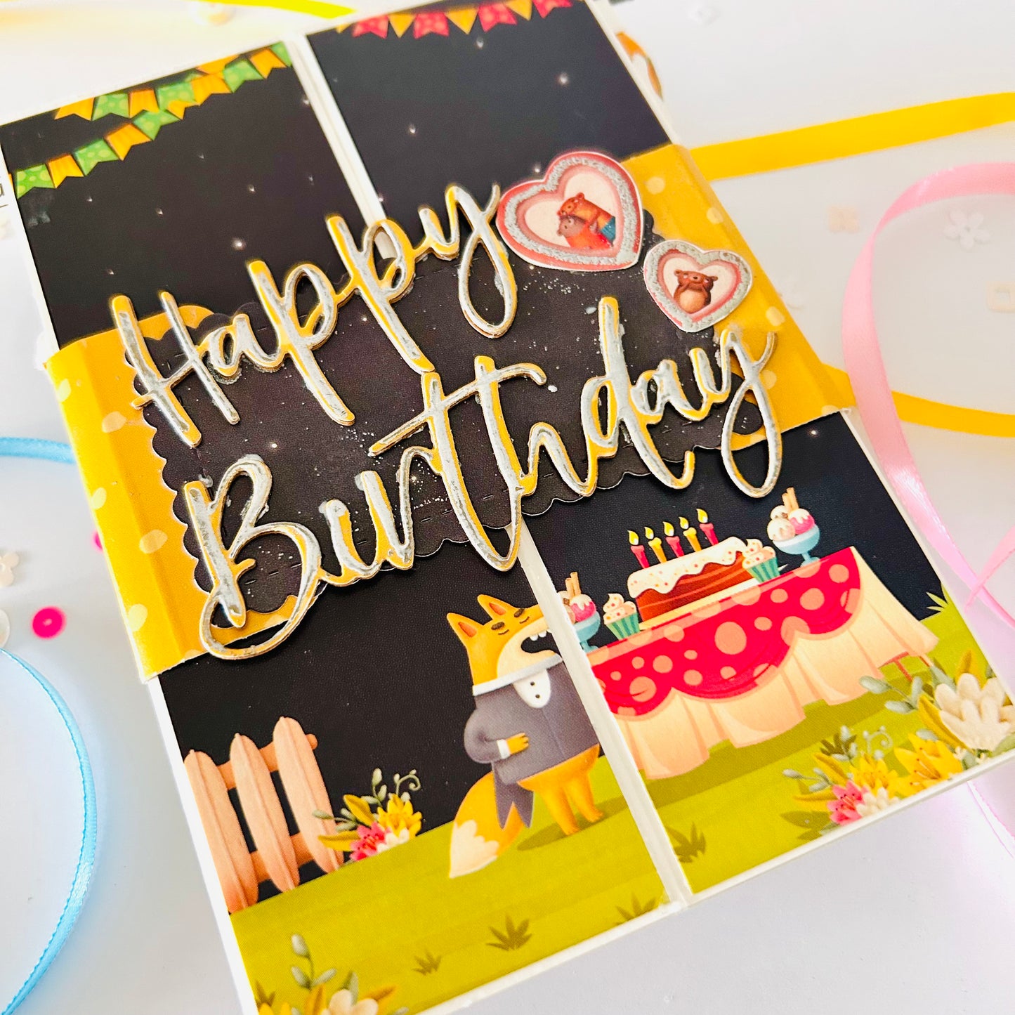 🎉 Pop‑Up Box Birthday Card with Cute Critters