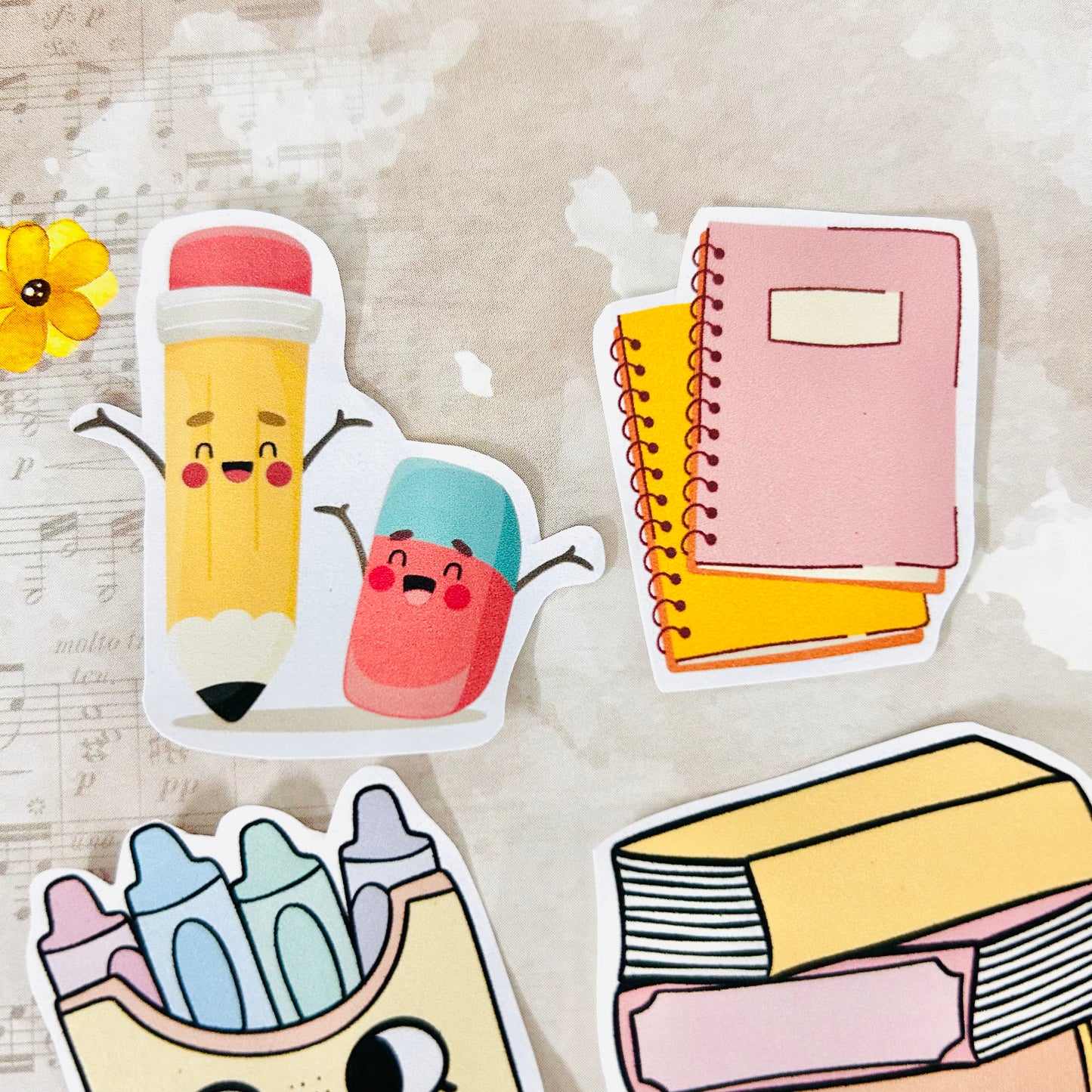 Cute School Stationery StiKars (Set of 5)