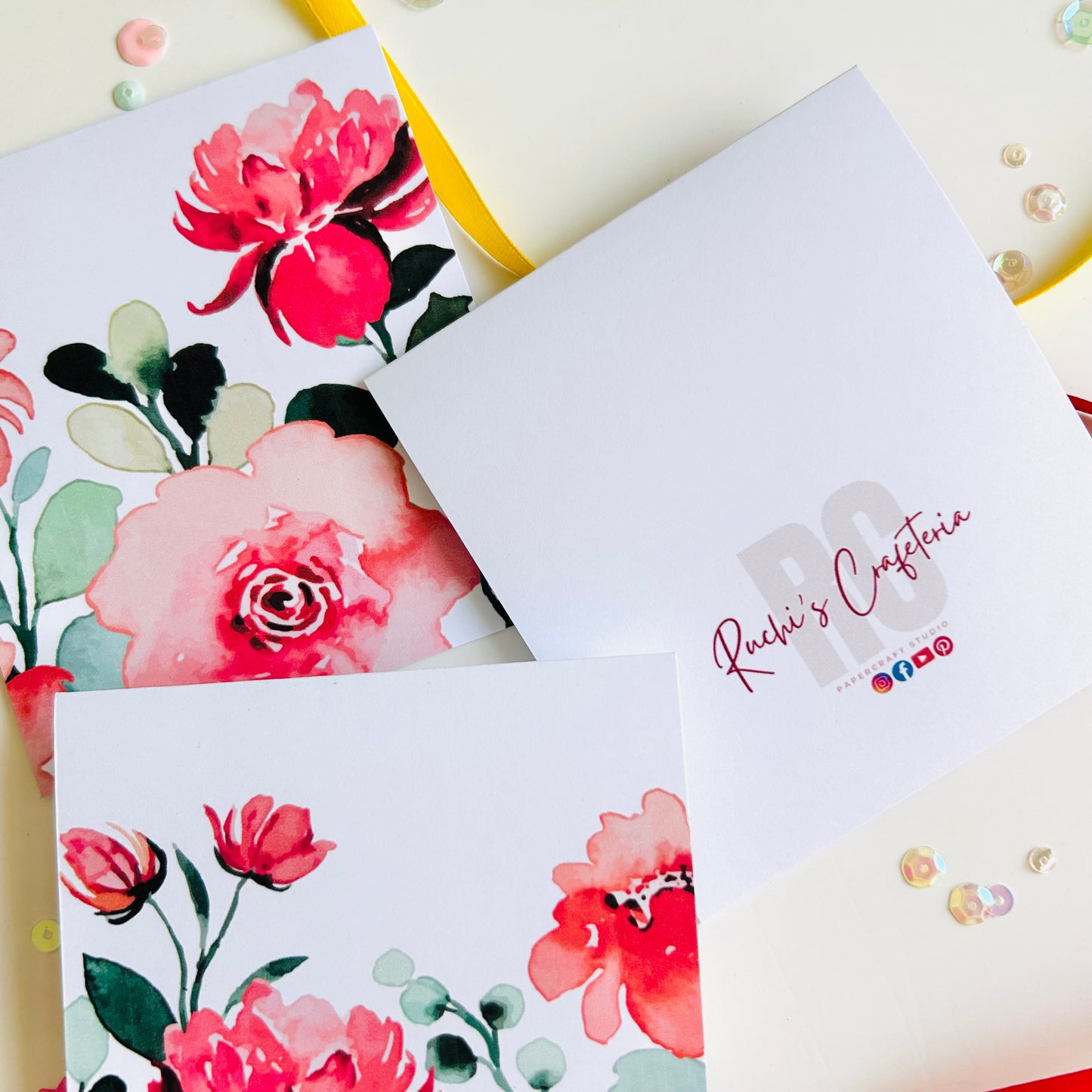 šŗ Blush Blooms Note Cards - Set of 3