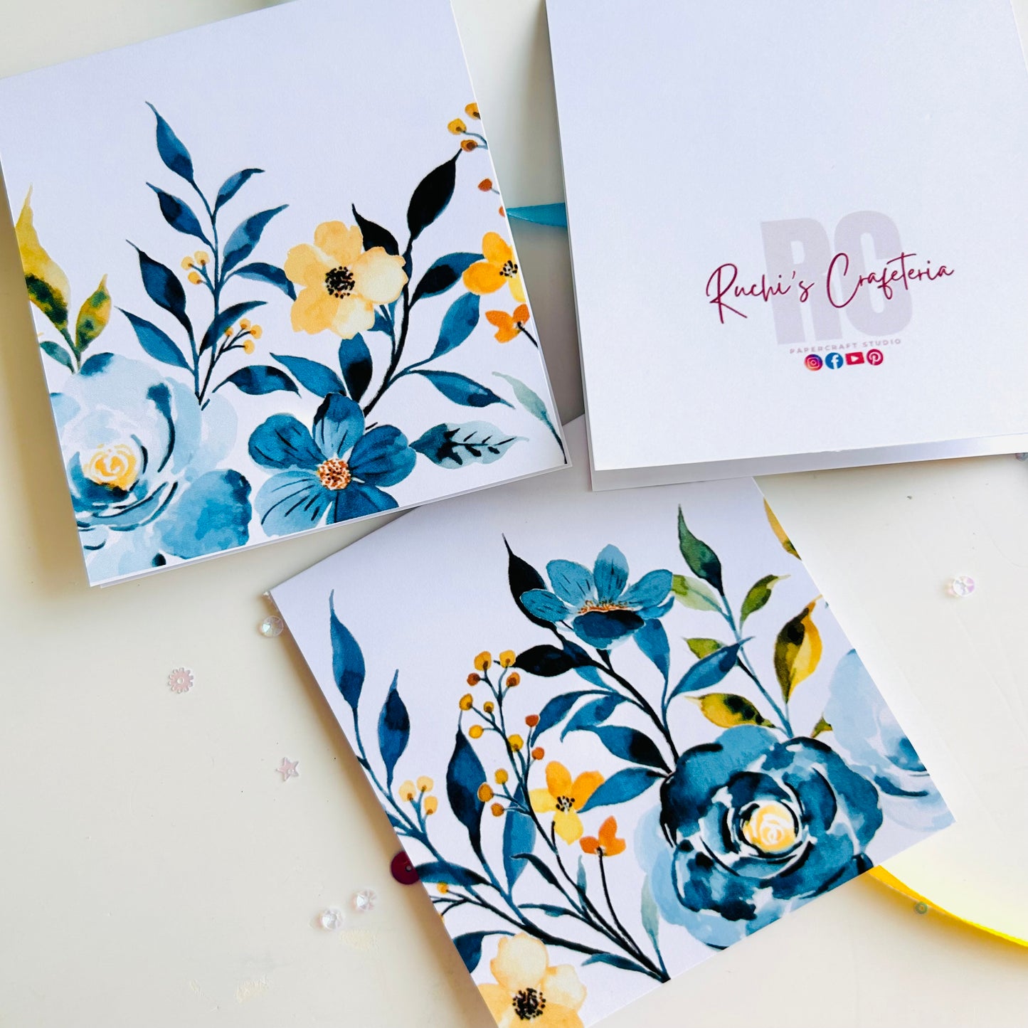 šš©µ Midnight Blue Note Cards - Set of 3