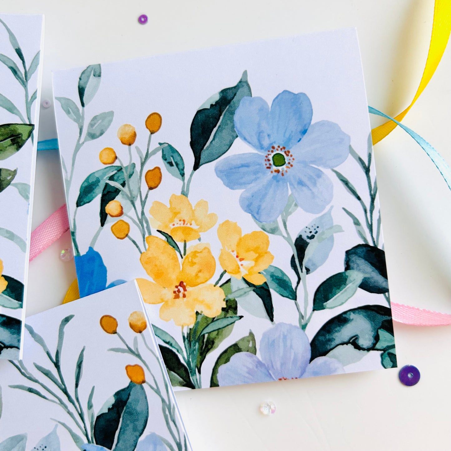 πΌπ¦ Lemon Sky Blooms Note Cards - Set of 3