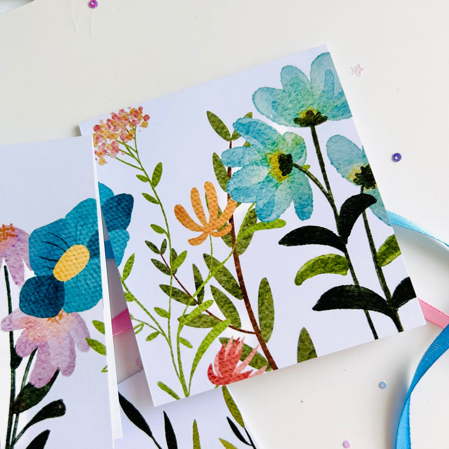 πͺ»π· Fancy Flowers Note Cards - Set of 3