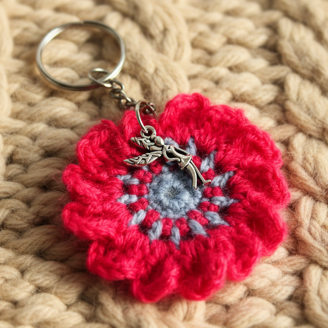 Crochet Pink Fairy Key Chain πΈπ§