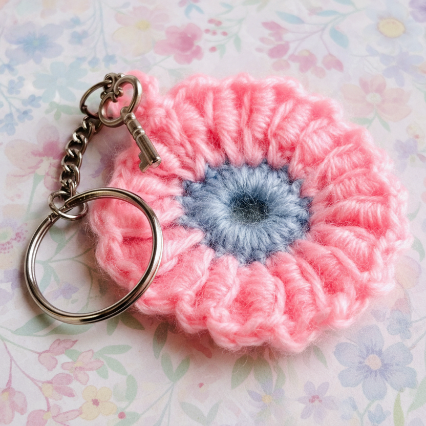 Crochet Pink Paradise Keychain