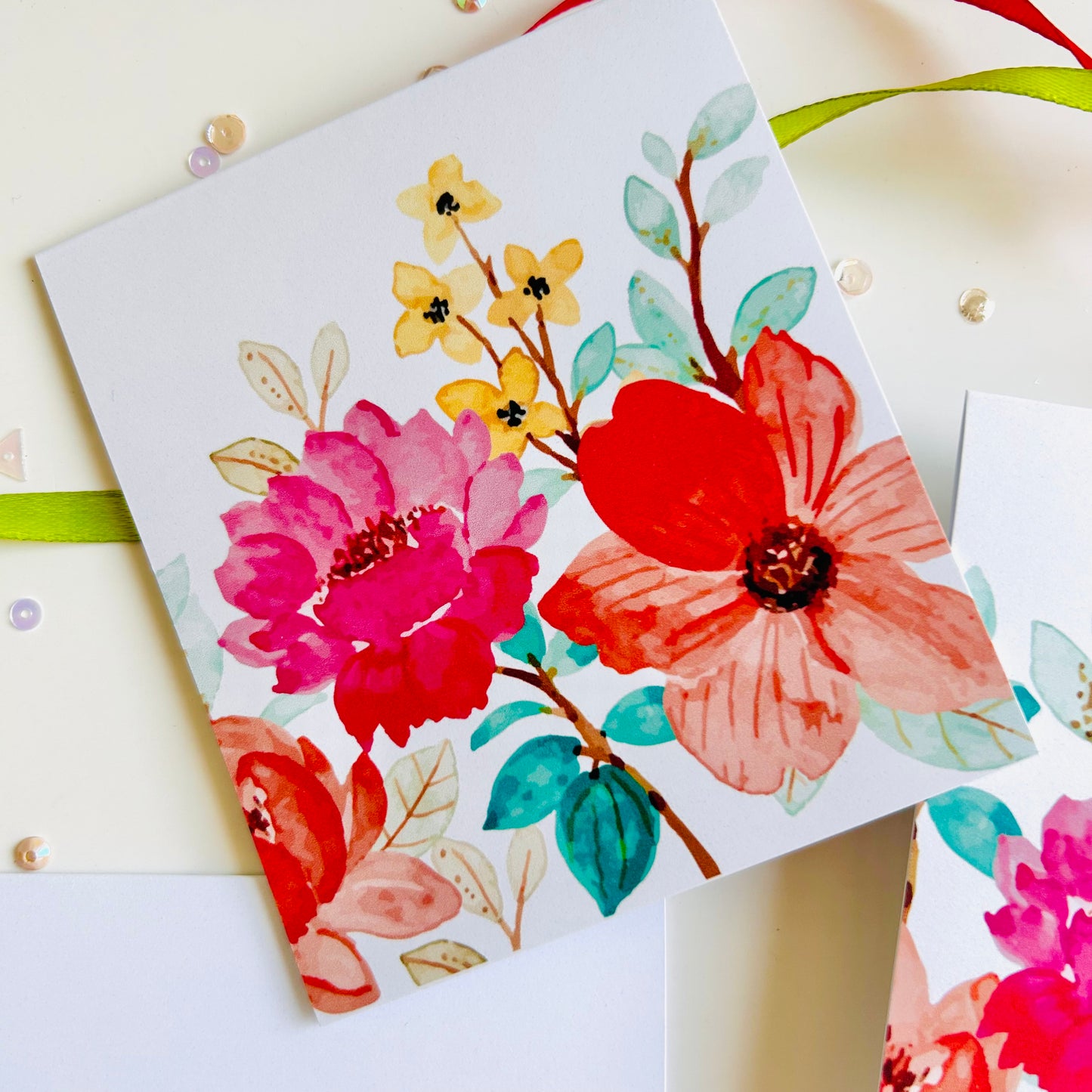 🌺 Bright Bloom Note Cards – Set of 3