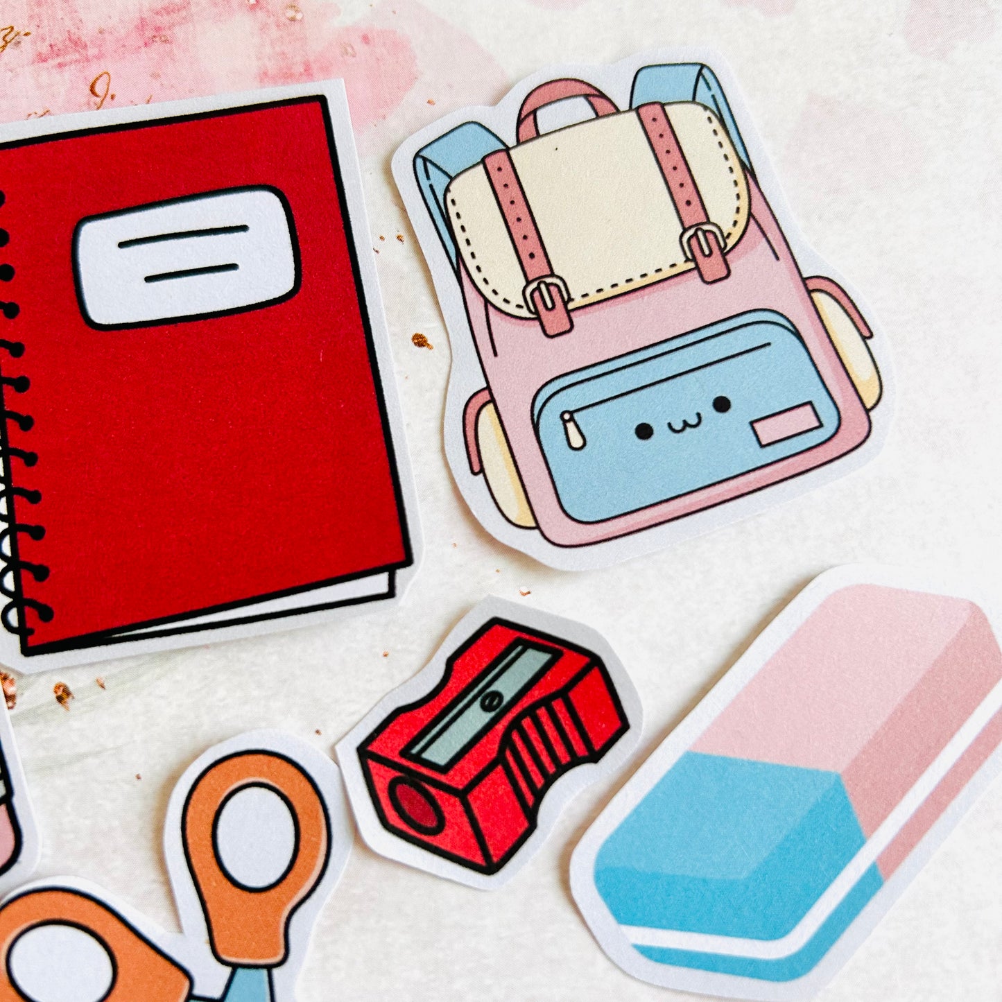 📒🎒 Cute School Supplies StiKars (Set of 6)