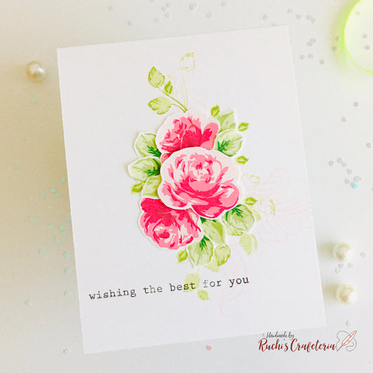 Wishing the Best for You – Handmade Floral Greeting Card