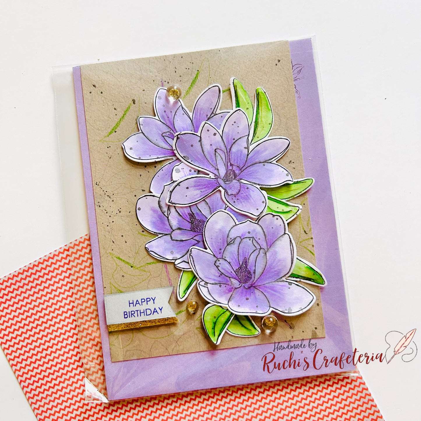 Watercolor Magnolias – Handmade Birthday Card