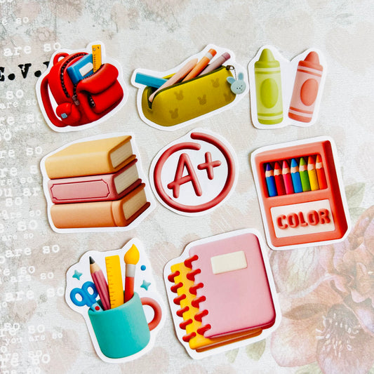 🖍️📚✏️ Back to School StiKars (Set of 8)