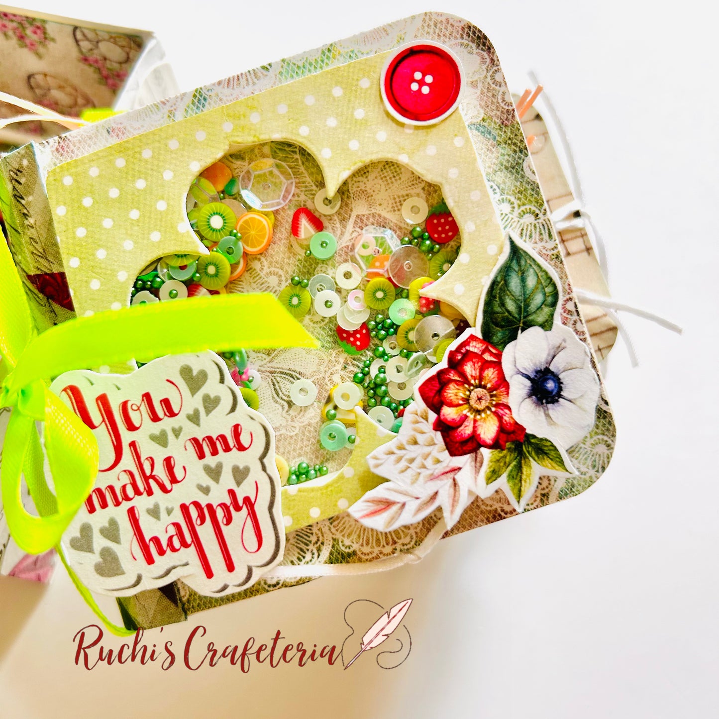 💖 You Make me happy– Handcrafted Mini Photo Album