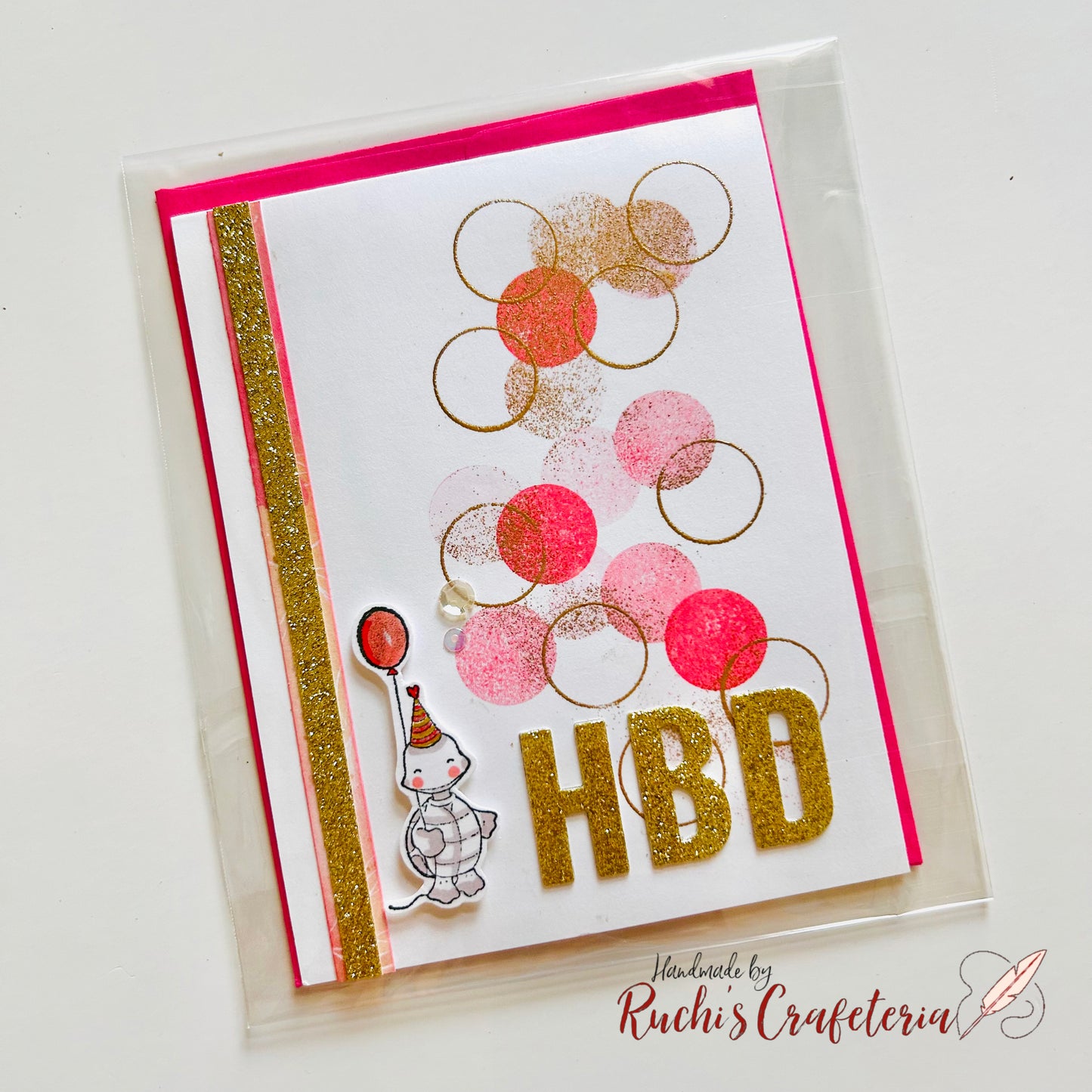 Glittery Turtle Birthday Card 🎉🐢