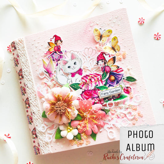 🧚 Handmade Decorative Photo Album – 'Fairy Garden'