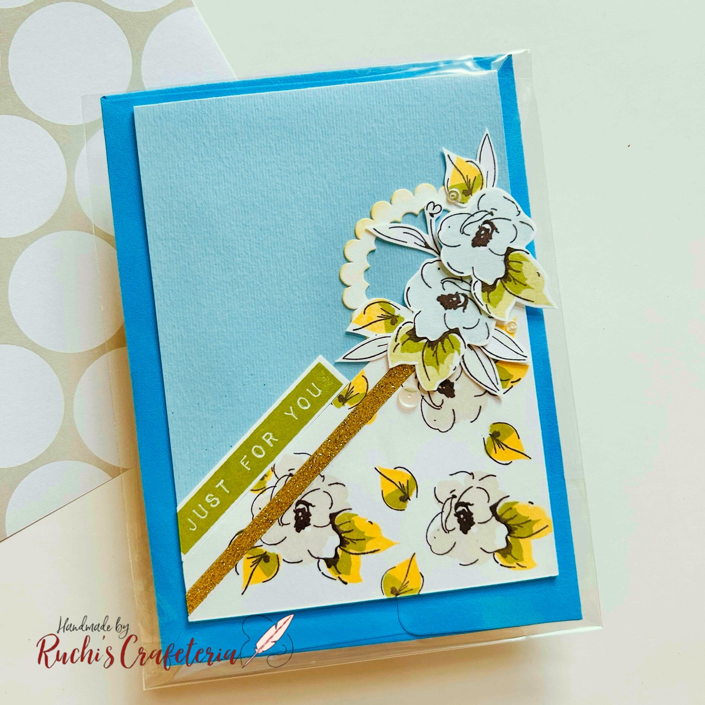 🌼 Handmade Floral “Just for You” Greeting Card