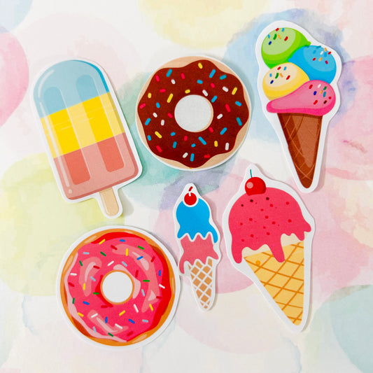 🍦🍩 Ice Cream & Doughnut StiKars Limited Edition (Set of 6)