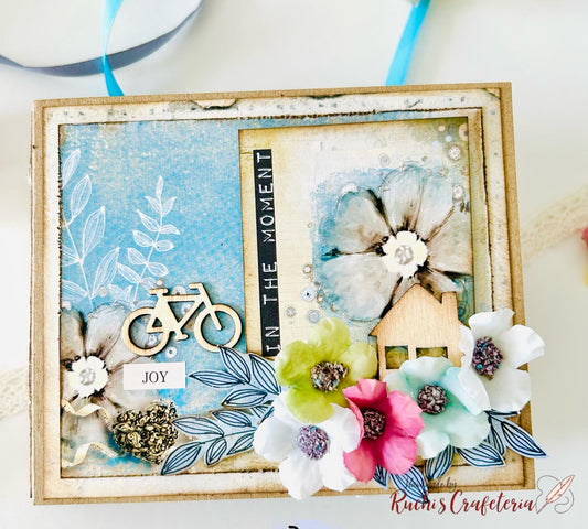 📖 Handmade Mini Scrapbook Album – 'In The Moment'