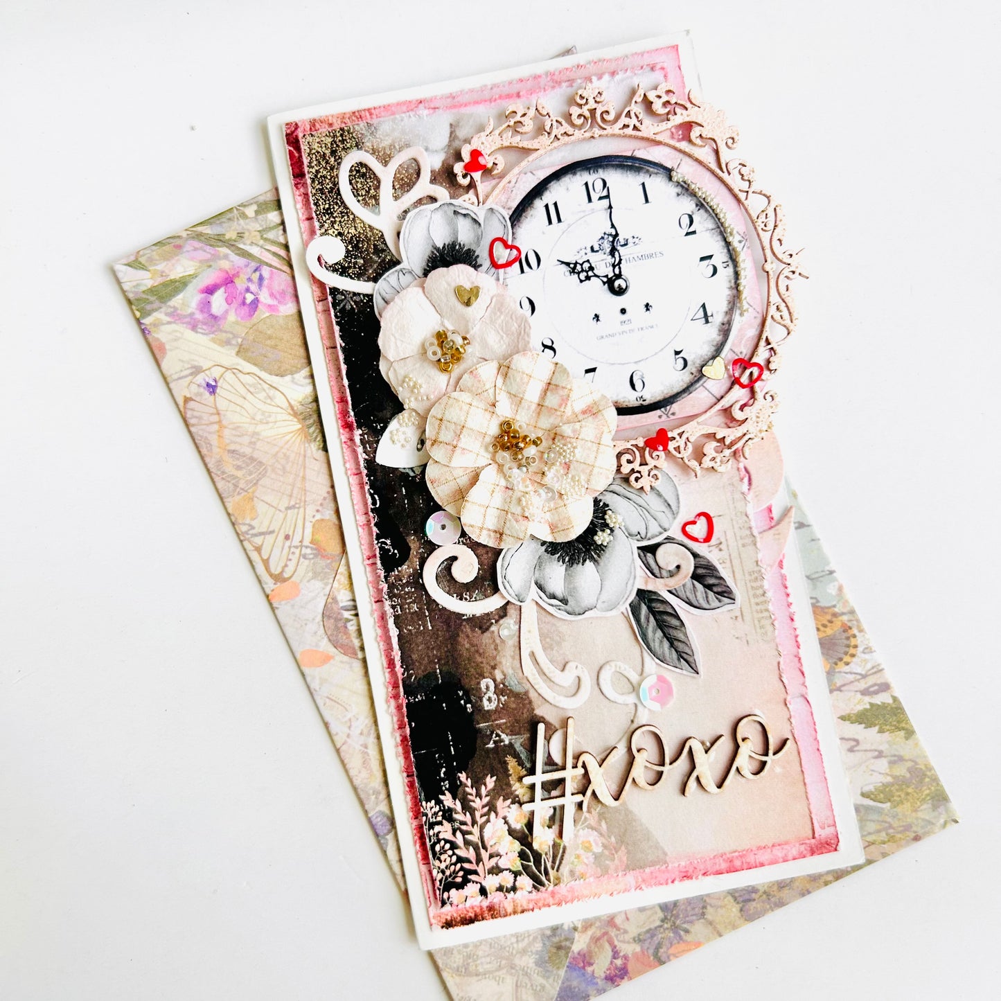 💖 Shabby Chic Card – 'XOXO'