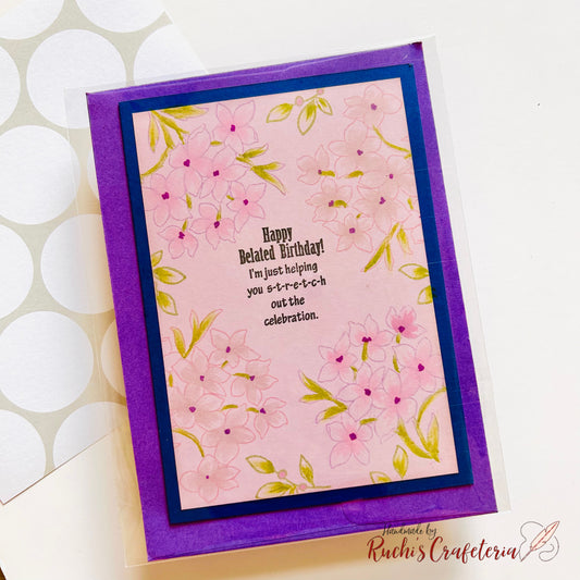 💜 Belated Birthday Card – Hydrangea Bloom on Soft Lilac 🌸